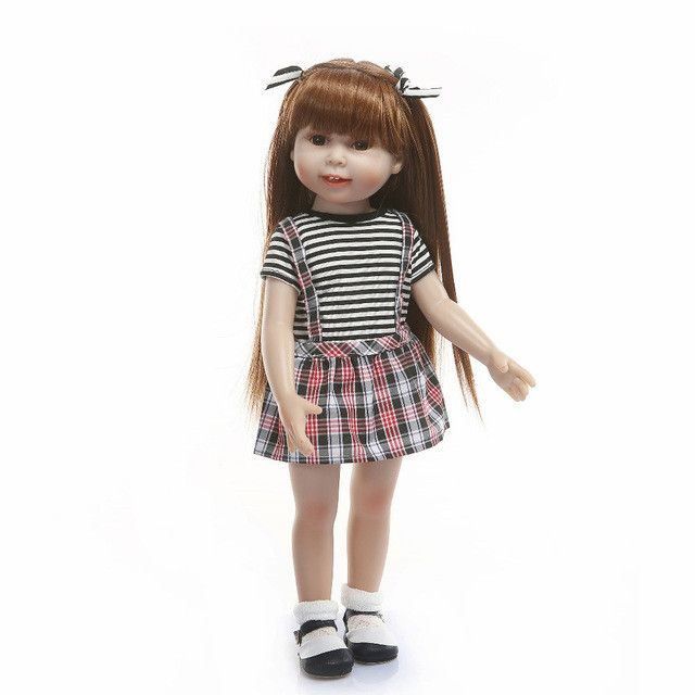18 Inch NPK suave silicona juguetes chica muñeca 45cm para americano
