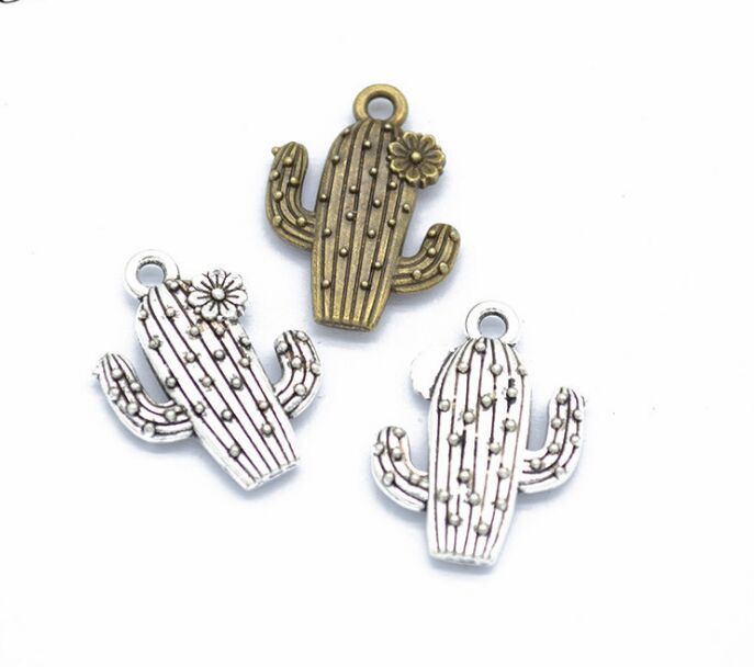 2020 Alloy Desert Cactus Flower Antique Silver Bronze Charms Pendant