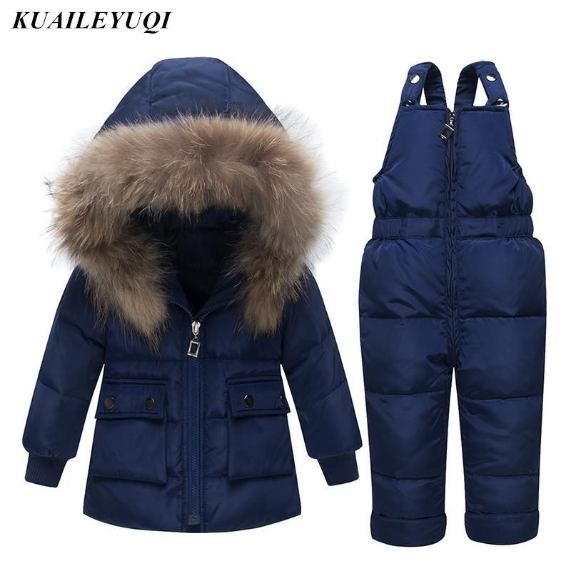 Nuevo 2018 invierno de los niños Ropa establece pato de la chaqueta para las niñas