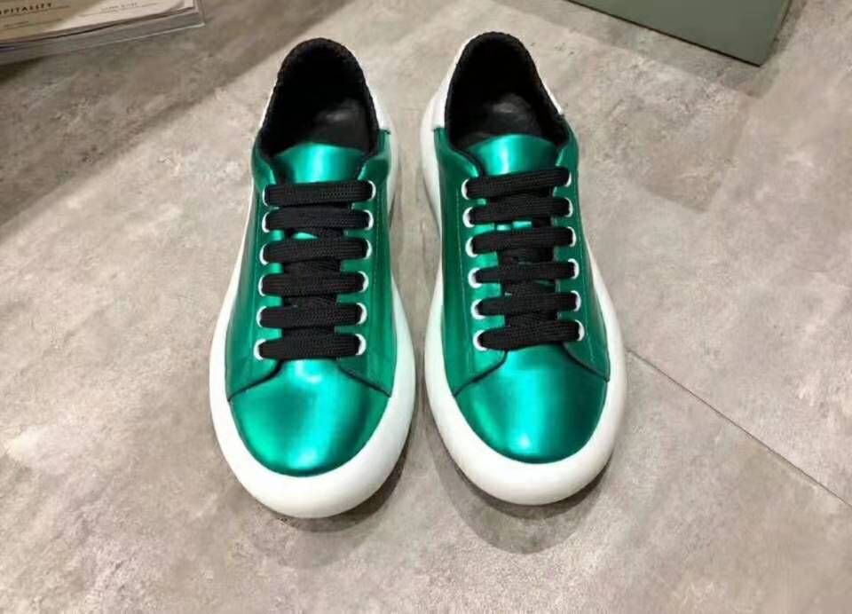 metallic green shoes