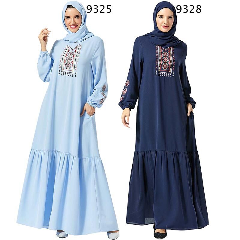 9325 New Middle East Large Size Womens Robes Embroidered Long