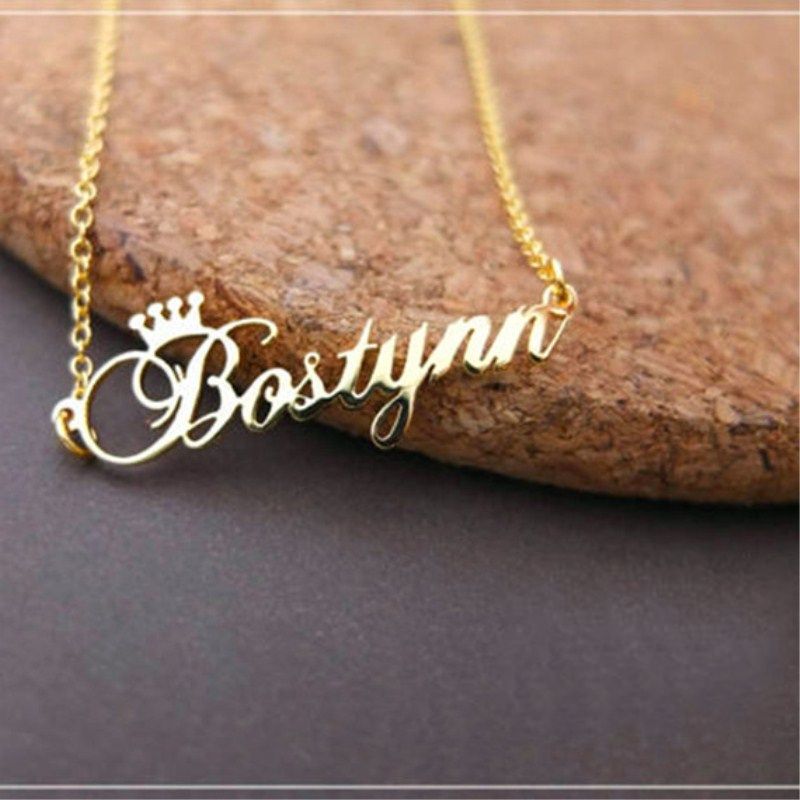Wholesale Custom Crown Name Necklace Personalized Jewelry Silver