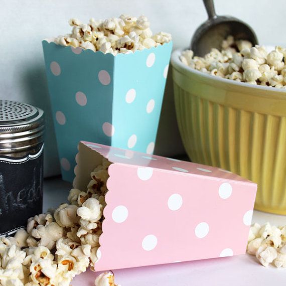 Baby Shower Decoration Pink Girl Blue Boy Favors Popcorn Boxes