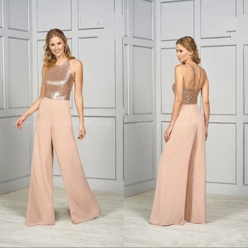 bridesmaid jumpsuit blush