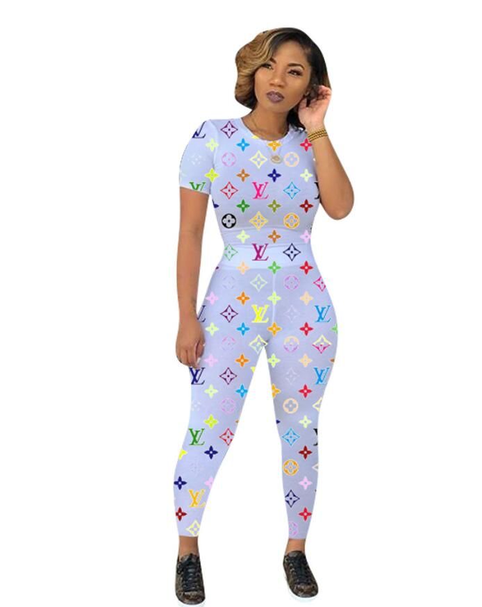Luxury Women Designer Two Pieces Set DfLV Womens Letter Print Brand Tracksuits  Jogger Woman Set From Summer1618, $23.12