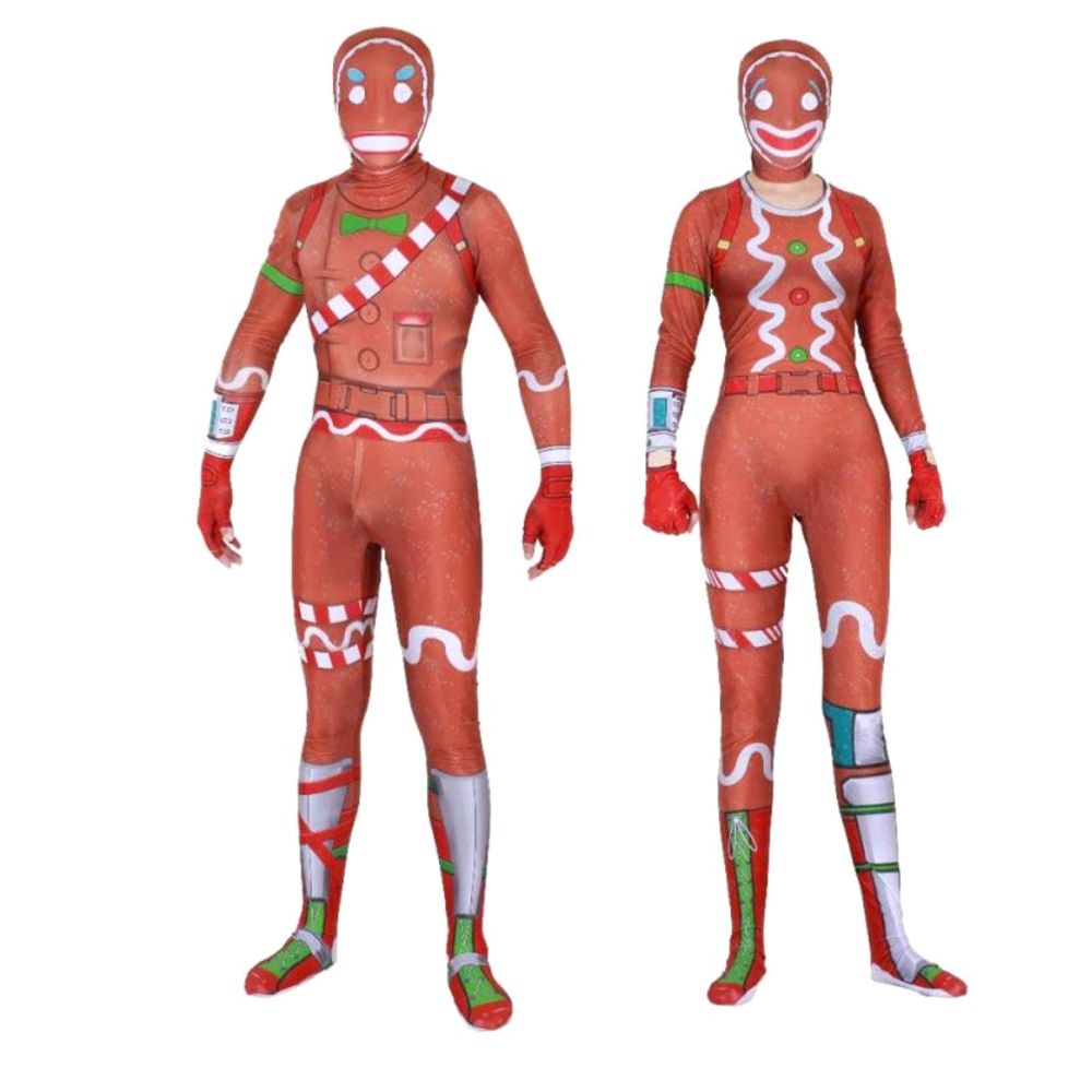Kids Man Gingerbread Cosplay Costume Party Halloween Christmas Costume Jumpsuits