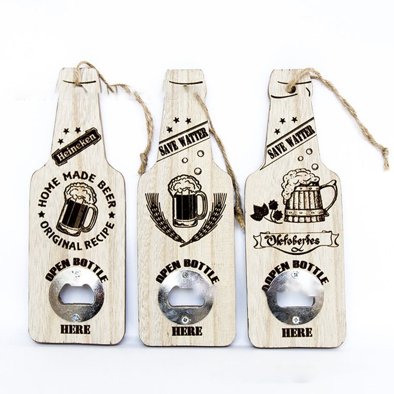 2020 Wooden Wall Bottle Opener Hanging Caffe Bar Restaurant Pendant