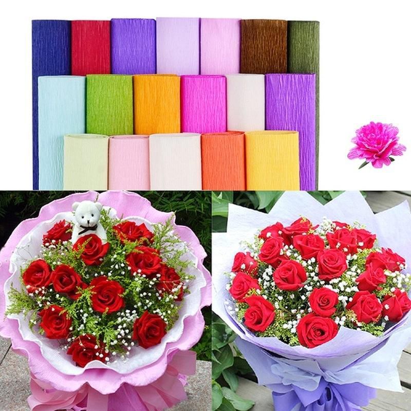 Acheter Nouvelle Maternelle Roulé Curling Papier Travaux à La Main Matériel Rose étirement Crêpe Diy Fleur Multicolore Couleur à La Main Accessoires