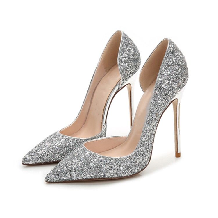 Acquista Décolleté Sexy Con Tacco A Spillo Pompe Da Festa Con Glitter,  Scarpe Da Sposa Con Tacco Da Sera Donna A 75,75 € Dal Buy_better |  DHgate.Com