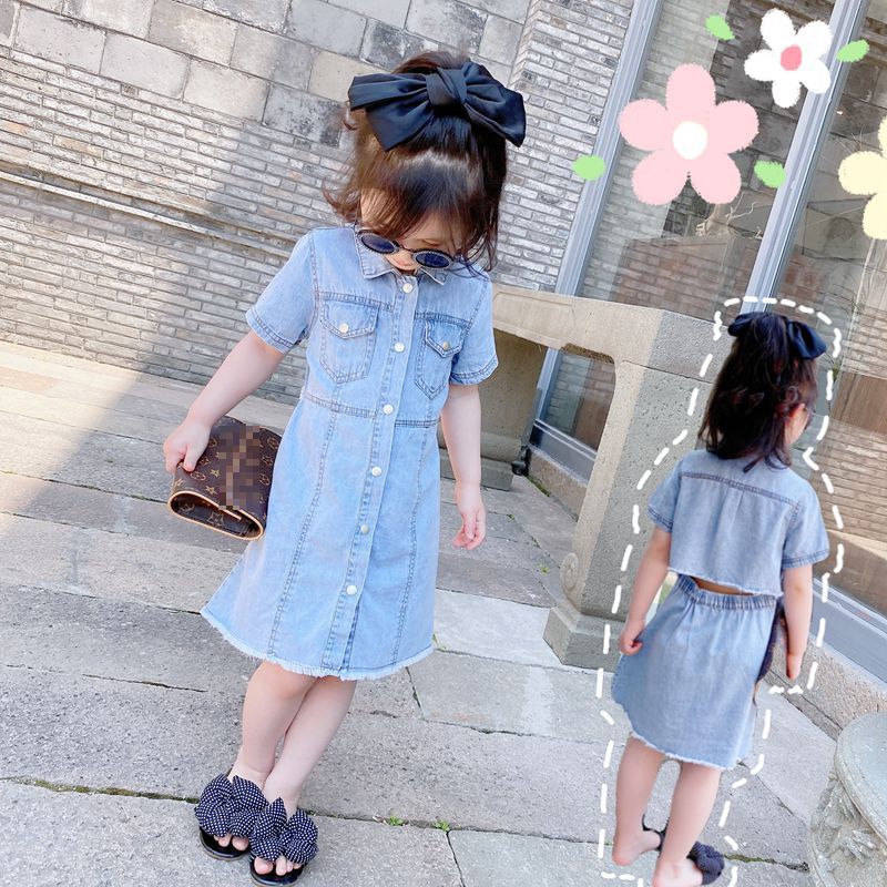 2020 Summer Girls Dress Baby Denim Dress Kids Vestidos Children Streetwear Clothes Fashion Back Hollow Soft Jeans Pocket 2 To 9 Yrs From Toyshome 21 9 Dhgate Com