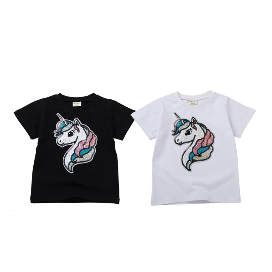2020 Girls Unicorn Pattern T Shirt Cotton Childrens Unicorn Shirts