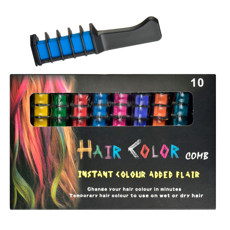 Disposable Pro Hair Colors Mini Hair Dye Comb Hair Color Comb Dye Kits  Temporary Party Cosplay 10 Colors Salon Hairs Dyeing Tool 07