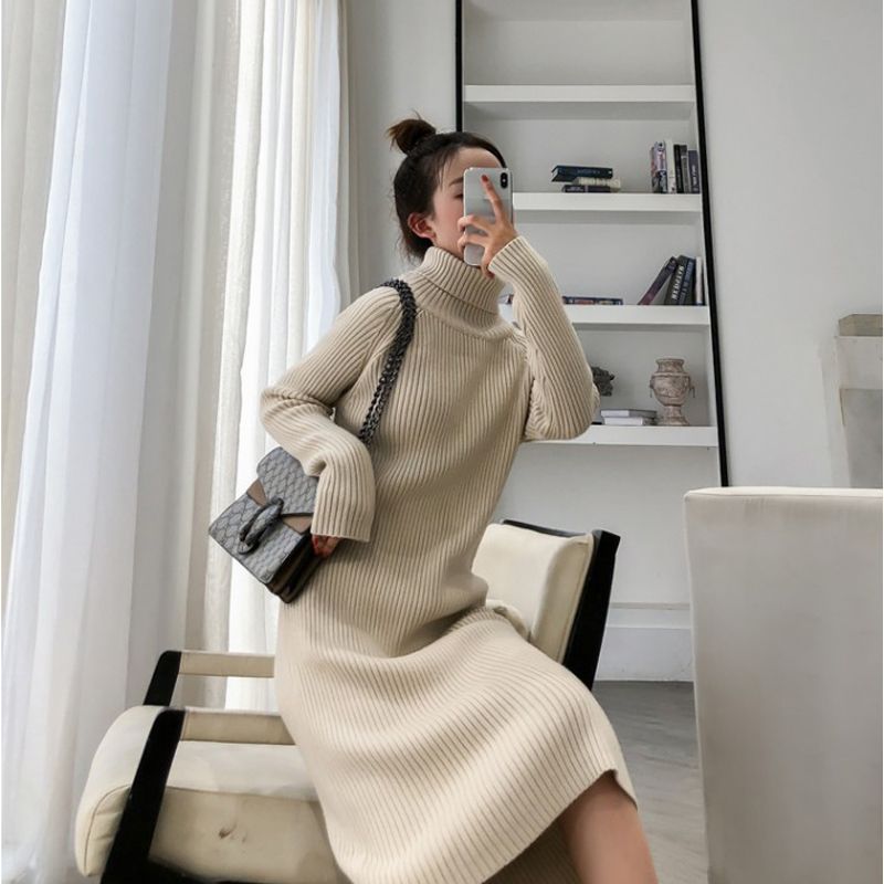 long sleeve tight sweater dress