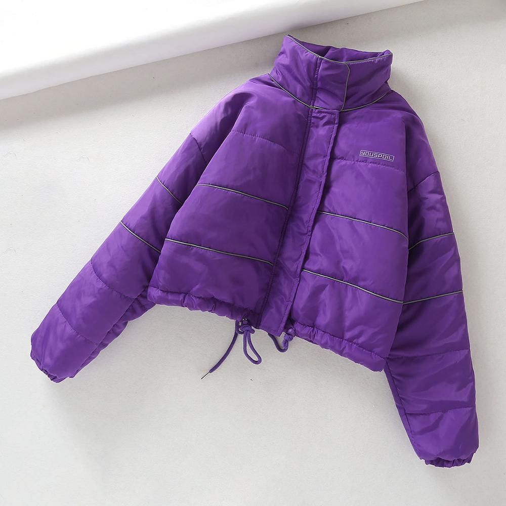 purple puffer coat women's