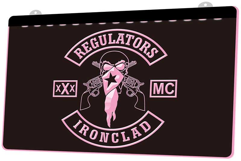 2020 LS2818 Regulators Ironclad MC Motorcycle Neon Light Sign Decor