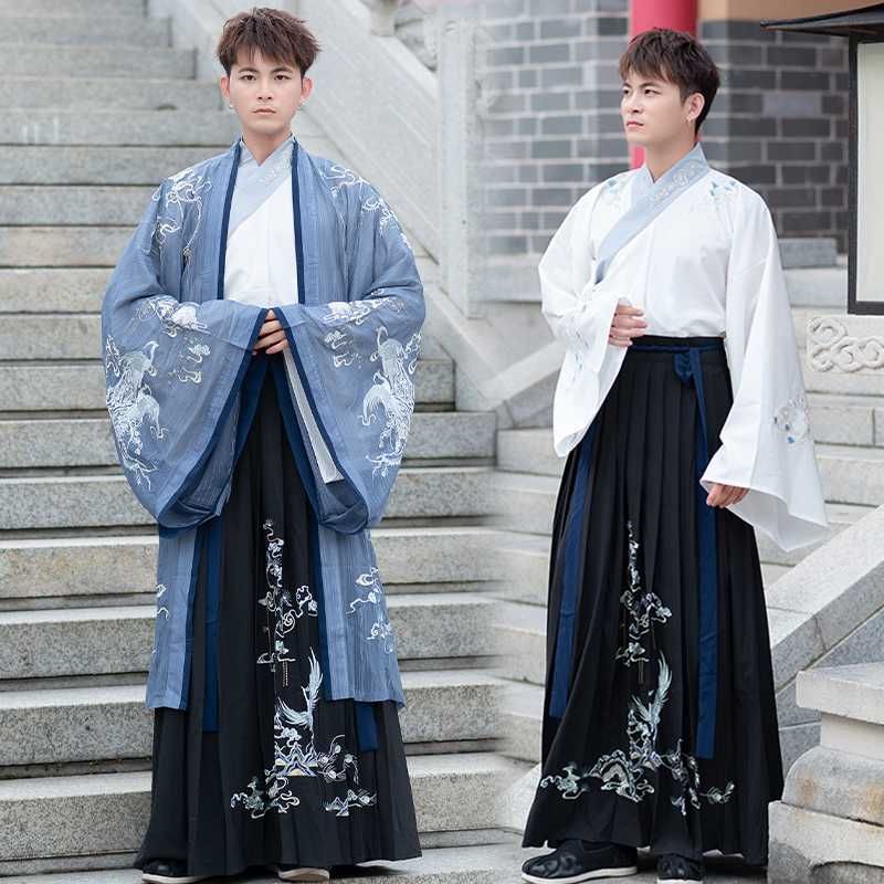 2020 Ancient Chinese Costume Men Stage Performance Outfit For