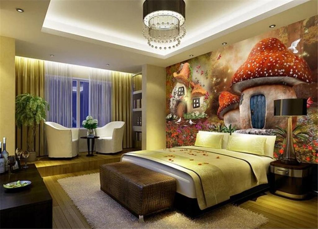 Low Price Wall paper 3d Wallpaper Fairy Tale Mushroom House Children's Room TV Background Wall Decoration Mural Wall paper Cartoon Low Price Wall paper 3d Wallpaper Fairy Tale Mushroom House Children's Room TV Background Wall Decoration Mural Wall paper Cartoon