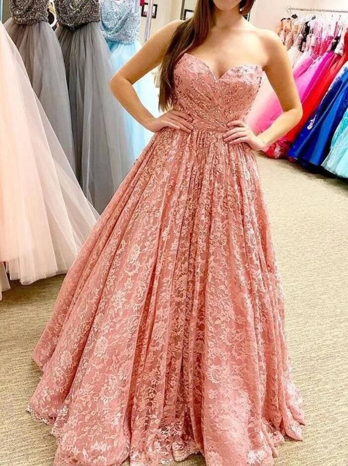 blush pink long gown with laces