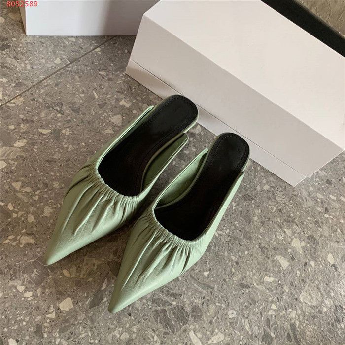 Compre Salto Baixo Dedo Apontado Único Sapatos Femininos 2020 Chinelos Primavera E Verão Cabeça Pessoa Saco Preguiçoso Metade Arrastar Conjunto Completo De Caixa De Sapato De Shoe_base118, $11,49 | Pt.Dhgate.Com