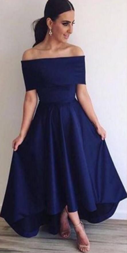 cobalt blue off the shoulder dress