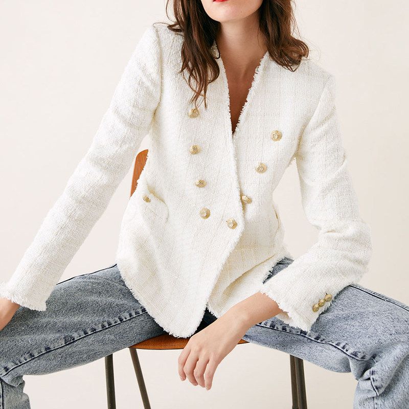 women's casual blazers white