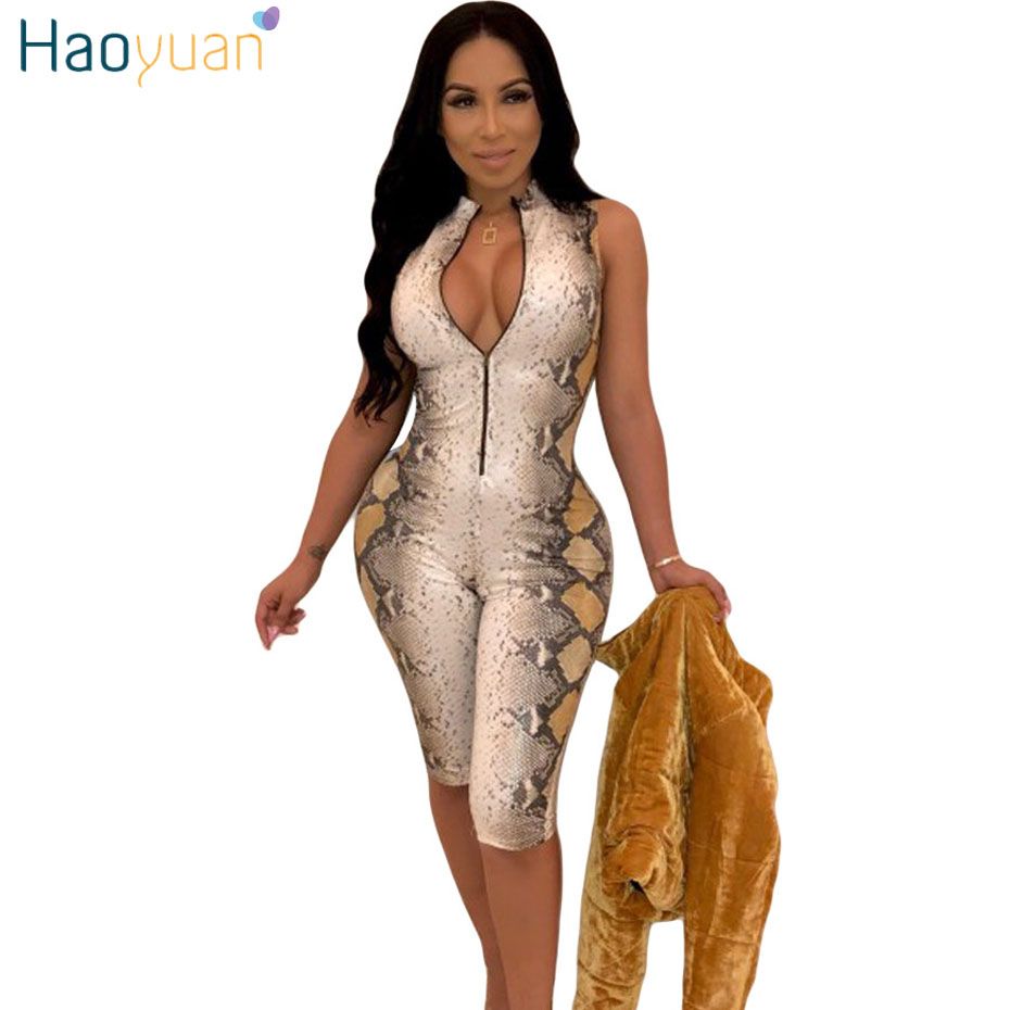 snakeskin romper shorts