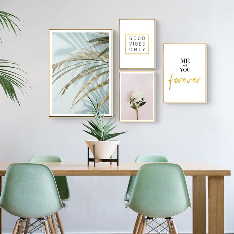 Nordic Leaves Motivational Canvas Poster Wall Art Home Decor Print