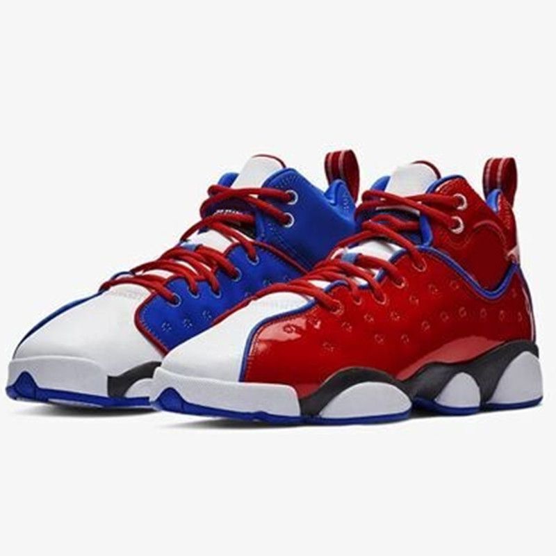 red white and blue athletic shoes