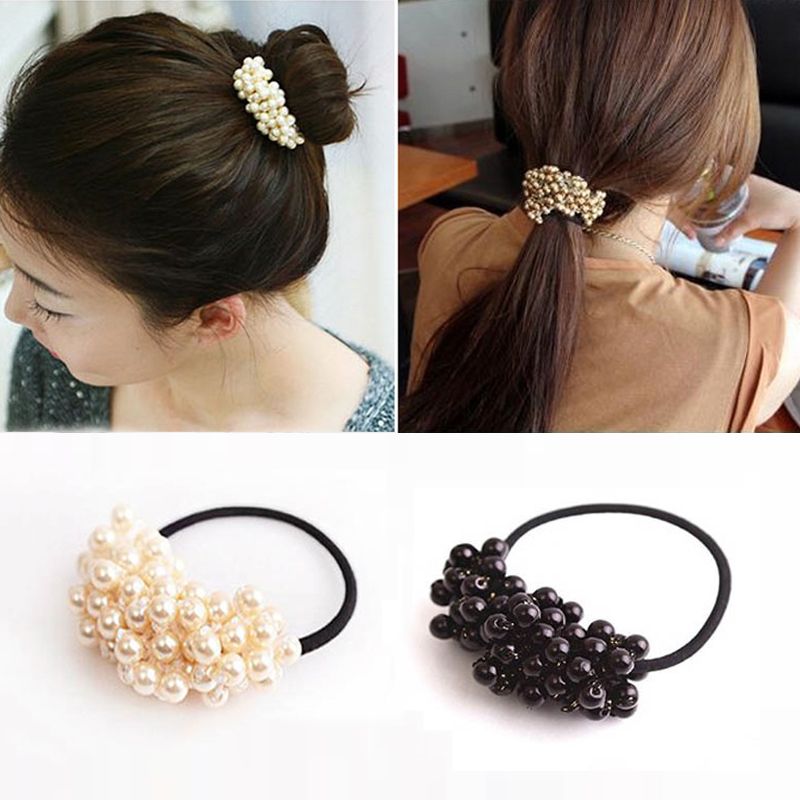 Vintage Pearl Hair Accessories High Elastic Headwear Hair Bands
