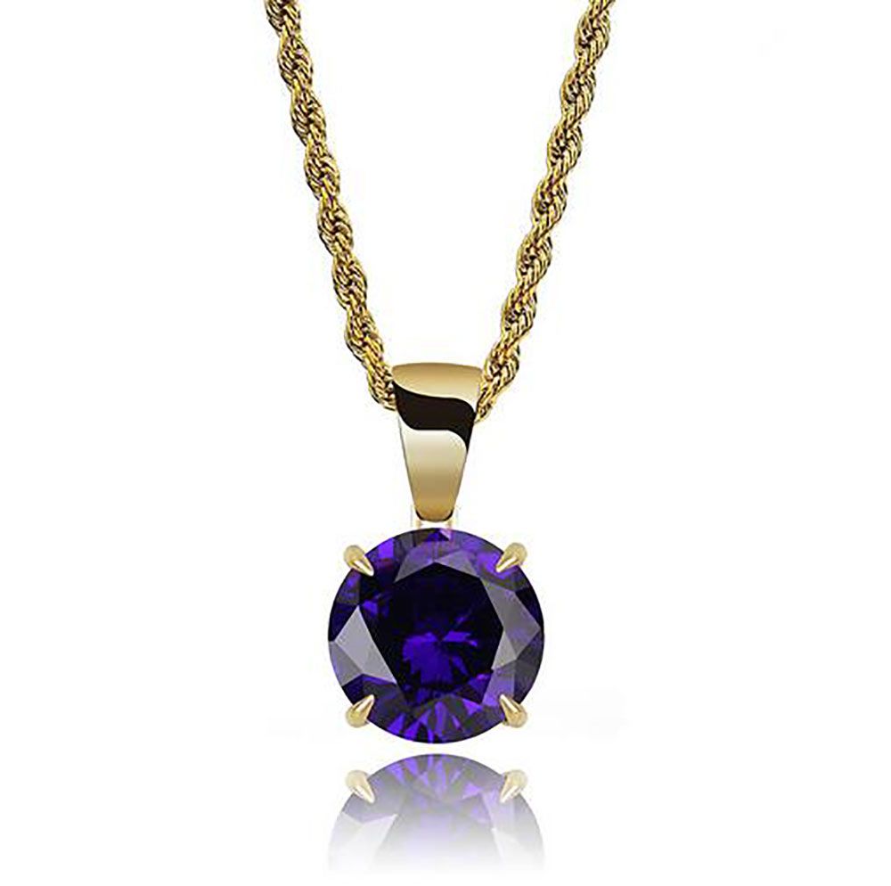 Gold Purple+Rope Chain