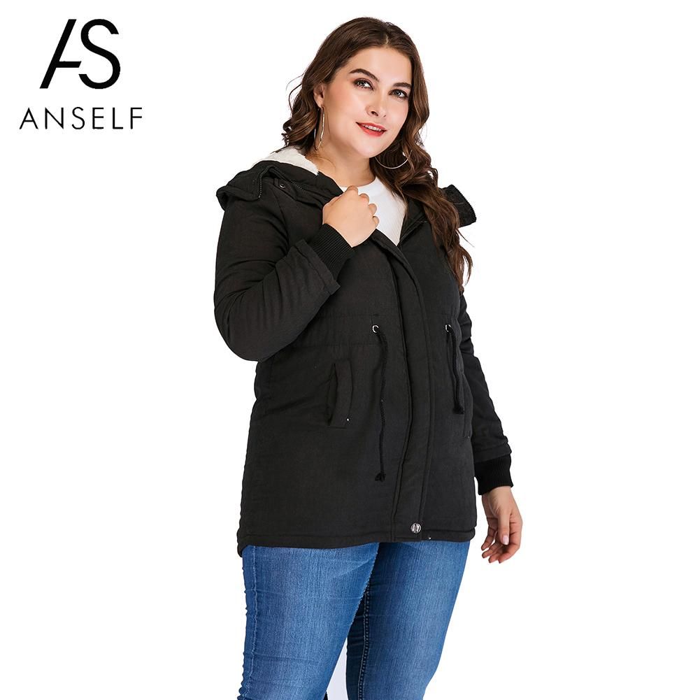 Anself Women Winter Warm Thick Coat Outdoor Hood Parka Long Jacket with Pockets