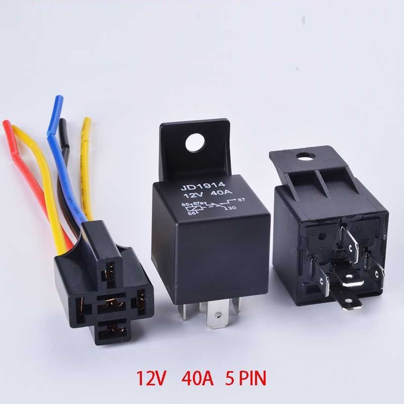 5 Set JD1914 SPDT Waterproof Auto Car Relay DC12V 40A 4 PIN With Socket