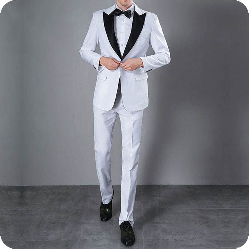 Compra Blanco Del Novio Del Smoking Trajes De Hombre Para La Boda De Los  Padrinos De Las Chaquetas Del Traje Del Hombre Pantalones Coat Flaco Terno  Masculino Slim Fit Trajes De Hombre