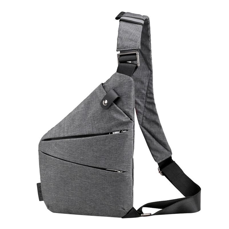 Men Crossbody Bag Canvas Chest Pack Bag Printing Letter Shoulder Messenger Bag Vintage Casual Sling Bag black