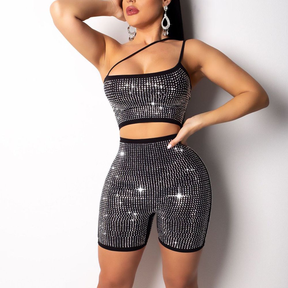 silver sparkly playsuit
