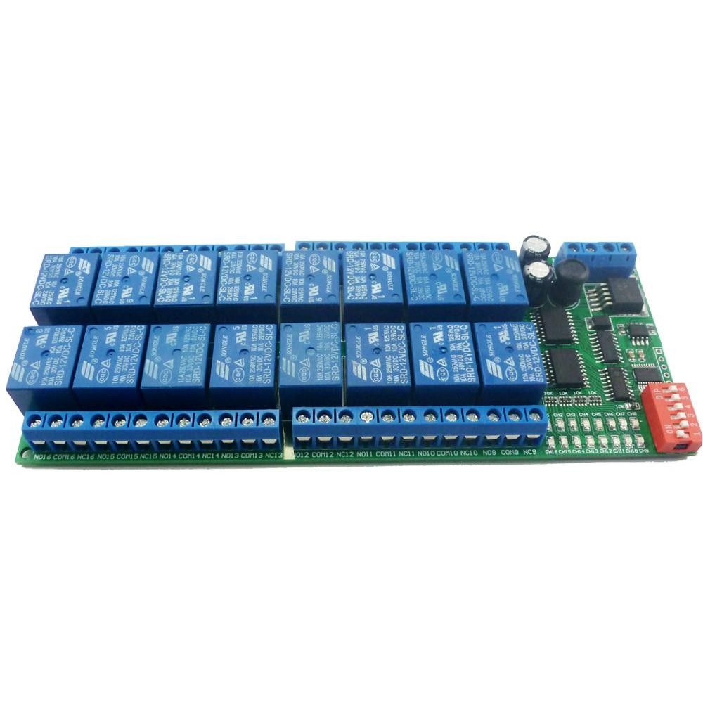 16CH 12V Modbus RTU RS485 Relay Module Switch Board for PLC Lamp LED PTZ Camera 16CH 12V Modbus RTU RS485 Relay Module Switch Board for PLC Lamp LED PTZ Camera
