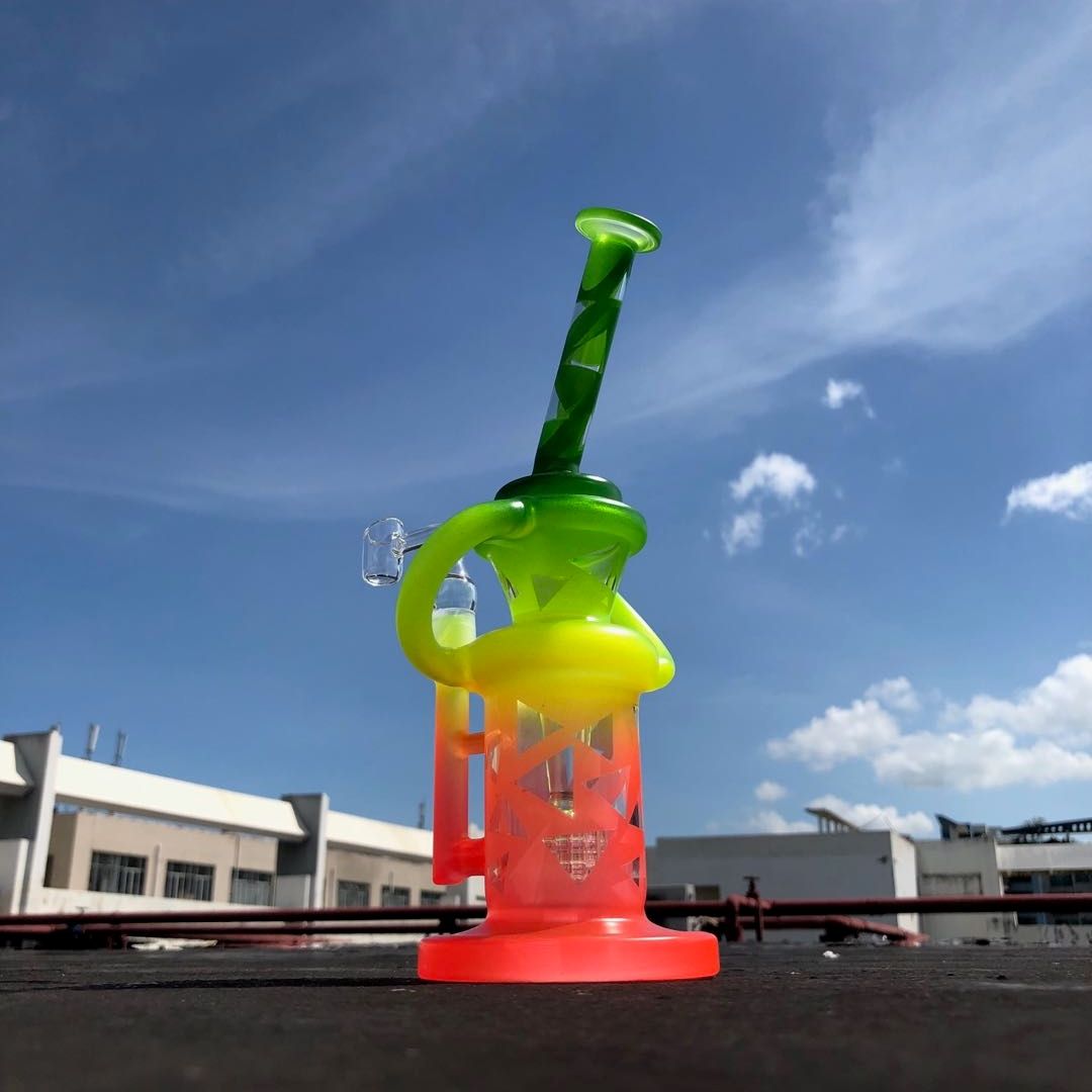 9 Inch Heady Glass Dab Rig Unique Frosted Design Recycler Matrix Percolator Glass Water Pipe Bong With Quartz Banger From Hot Seller Store 39 18 Dhgate Com