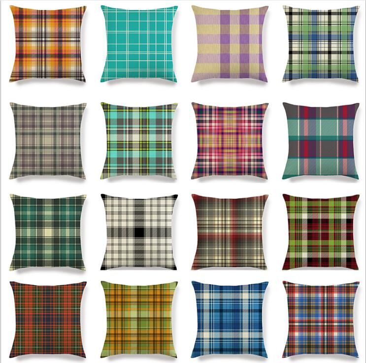 plaid accent pillows