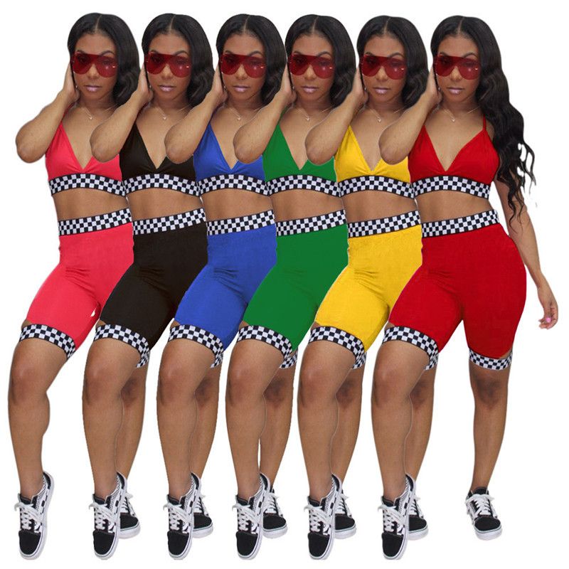 sports bra and biker shorts set