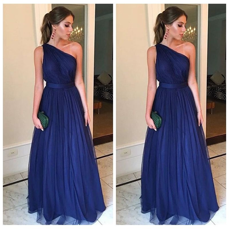 Vestidos de fiesta un solo hombro largos Clearance