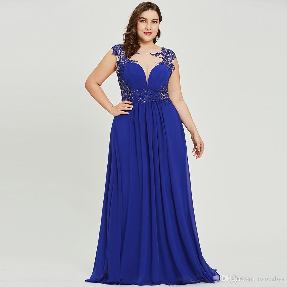 vestido azul royal plus size festa