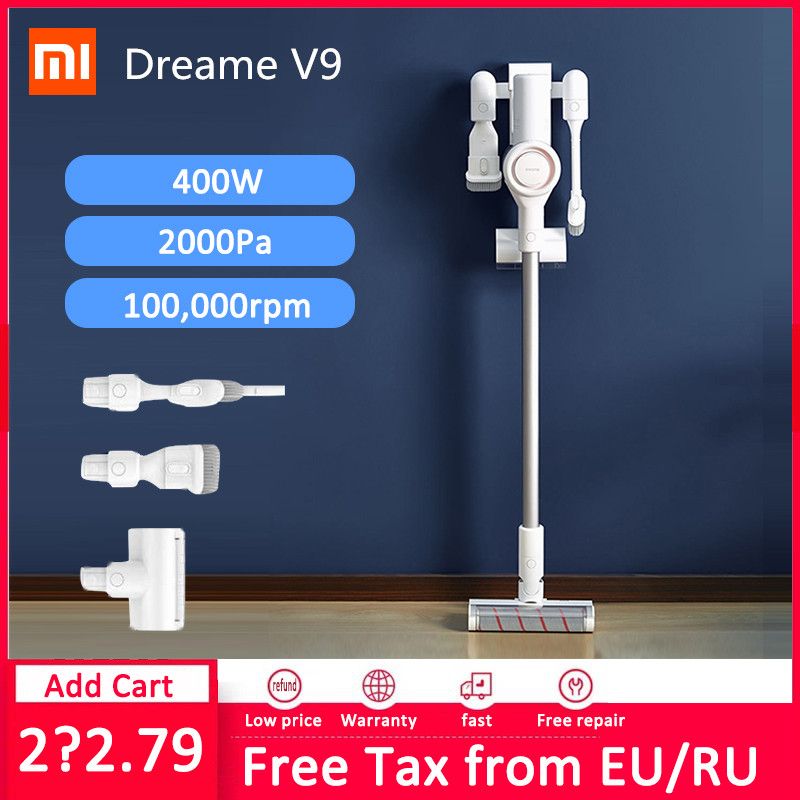 Купить Xiaomi Dreame V9 Ручной Аккумуляторный Пылесос Портативный  Беспроводной Циклон Придерживайтесь Aspirador Для Дома Автомобиля 20000 Па  Всасывания Недорого | Быстрая Доставка И Качество | Ru.Dhgate
