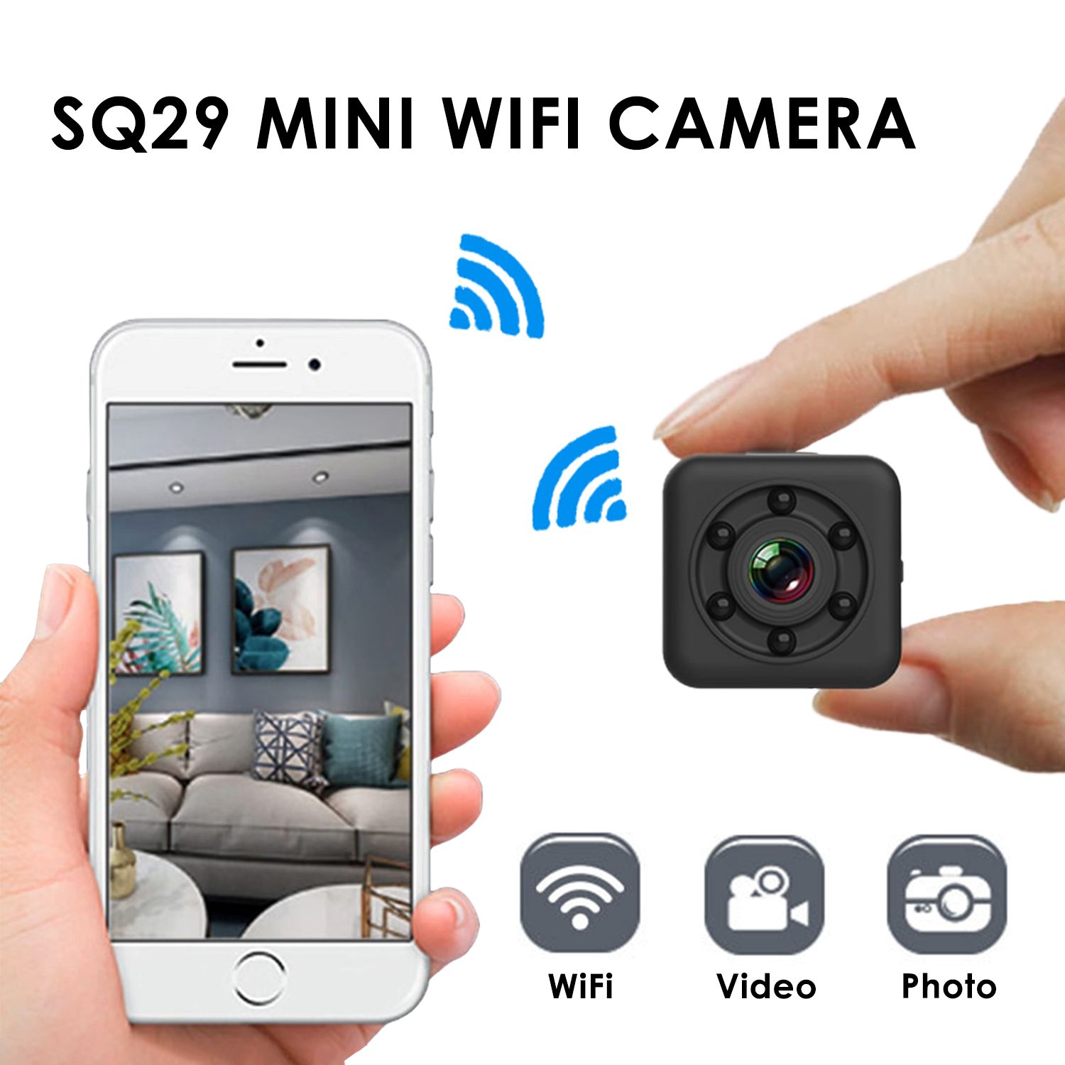 2021 SQ29 Mini Security Camera 480P FHD Sport Wifi Camera With