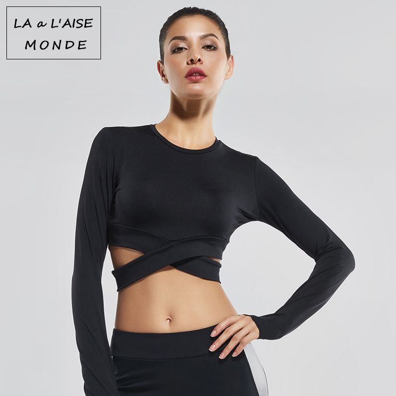 long sleeve activewear crop