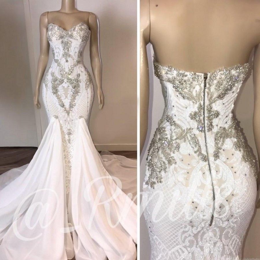 beaded mermaid wedding dress