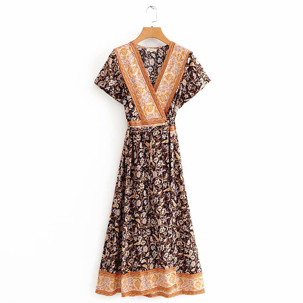 wrap short sleeve dresses