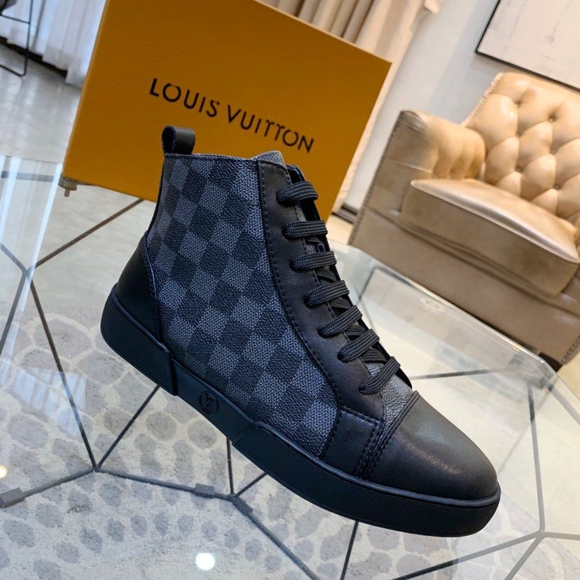 2020 Louis Vuitton Shoes LV Últimas Para Hombre Del Tobillo Del Cuero De  Alta Top Zapatos Botas, Zapatos Casuales Suela De Goma Para Hombre De Las  Zapatillas De Deporte Ace De 150,01 €