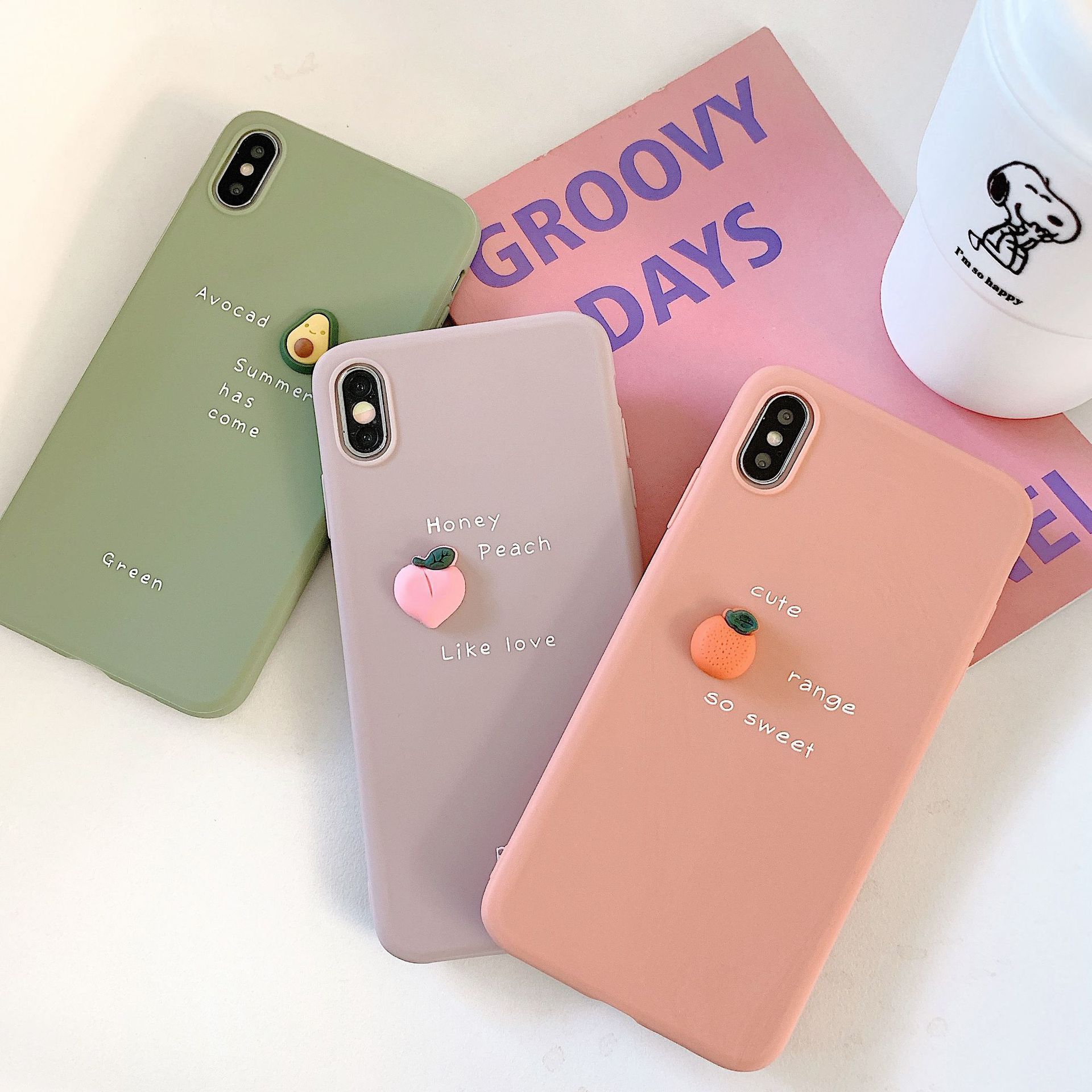 Capa de celular 3d pêssego, rosa, silicone macio, capa de descompressão,  iphone 11 pro 12 mini max x xs xr 7 8 plus se 2020, coque - AliExpress  Telefonia e Comunicação