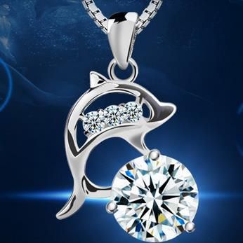 Colgante Gran Delfín brillante 925 cadenas colgante nuevo /& en su embalaje original