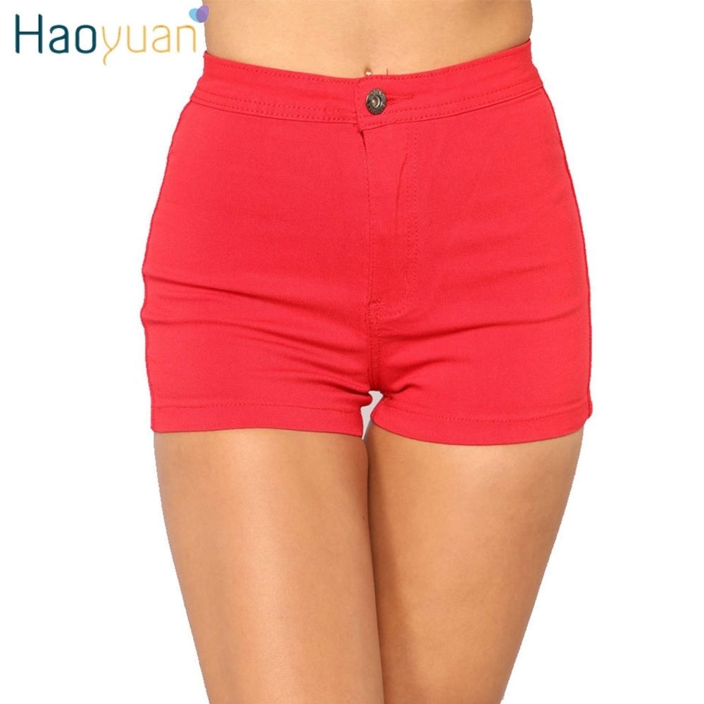 womens red spandex shorts